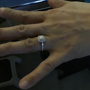 1.03 CT.TW.GIA cushion double halo engagement ring